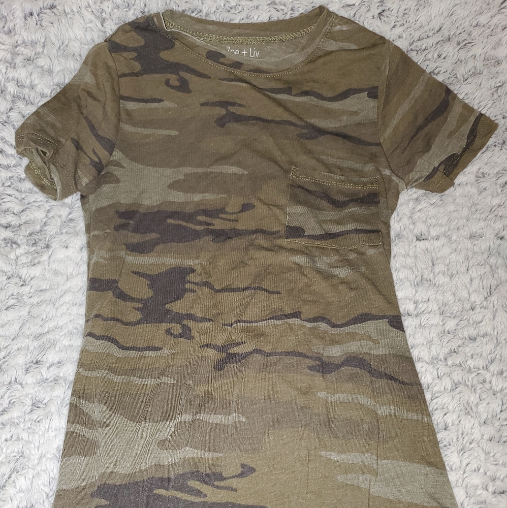Camo with pocket tee